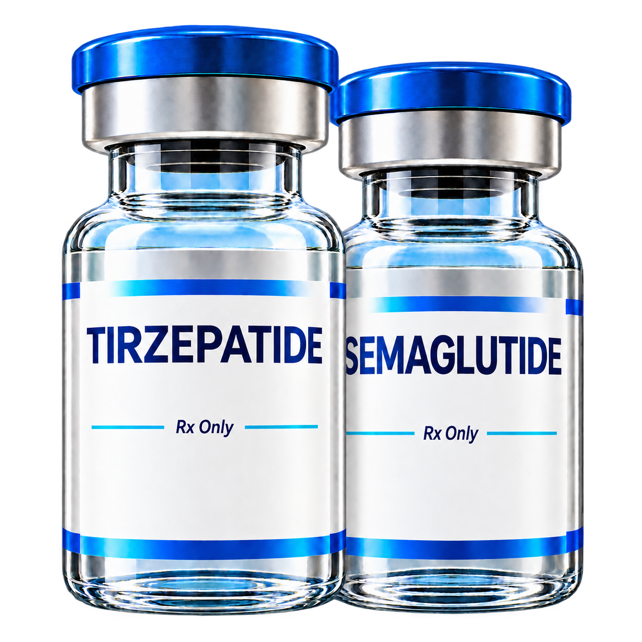 Tirzepatide and Semaglutide treatment vials